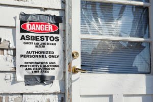 asbestos dangers sign