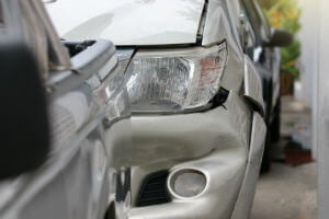 front end damage to car