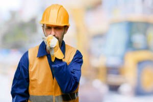 construction worker coughing
