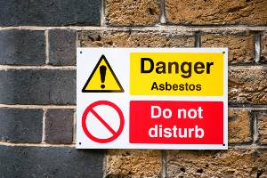 asbestos warning sign