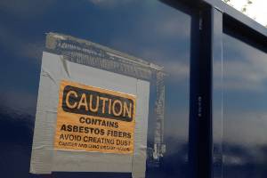 caution sign for asbestos