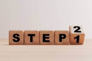 steps written on wooden blocks