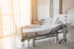hospital bed in room