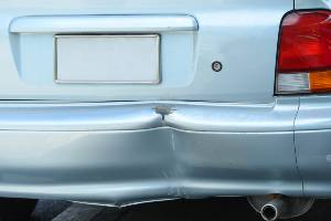dented silver honda civic