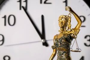 lady justice with clock