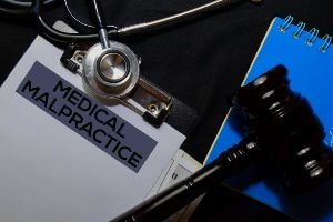 medical malpractice notes with gavel