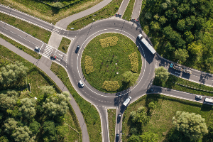 busy roundabout during the day